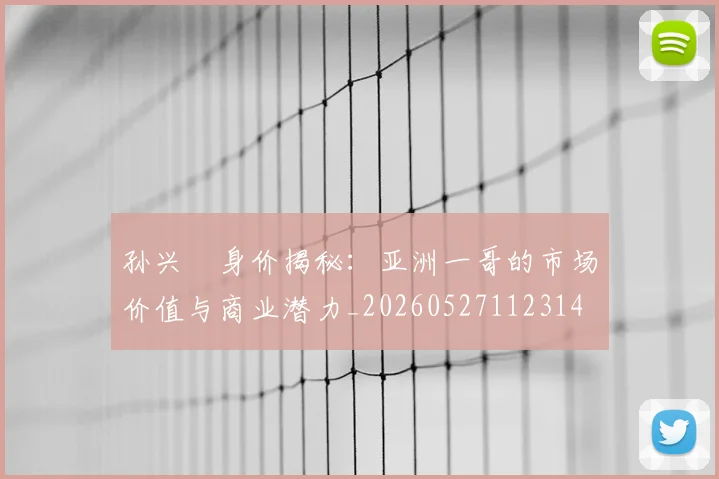 孙兴慜身价揭秘:亚洲一哥的市场价值与商业潜力_20260527112314